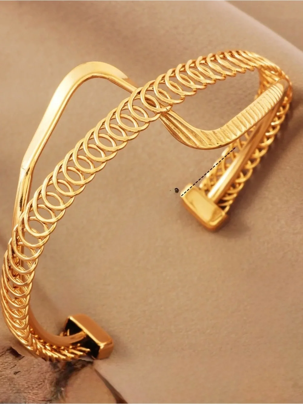 Gold-Tone Double Chain Bracelet - Women Jewelry Stainless Steel